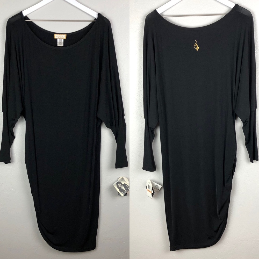 Original Baby Phat size 2X black bat sleeve dress/ Vintage